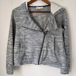 Saturday Sunday Anthro Full Zip Hoodie Moto Style Womens Size Small